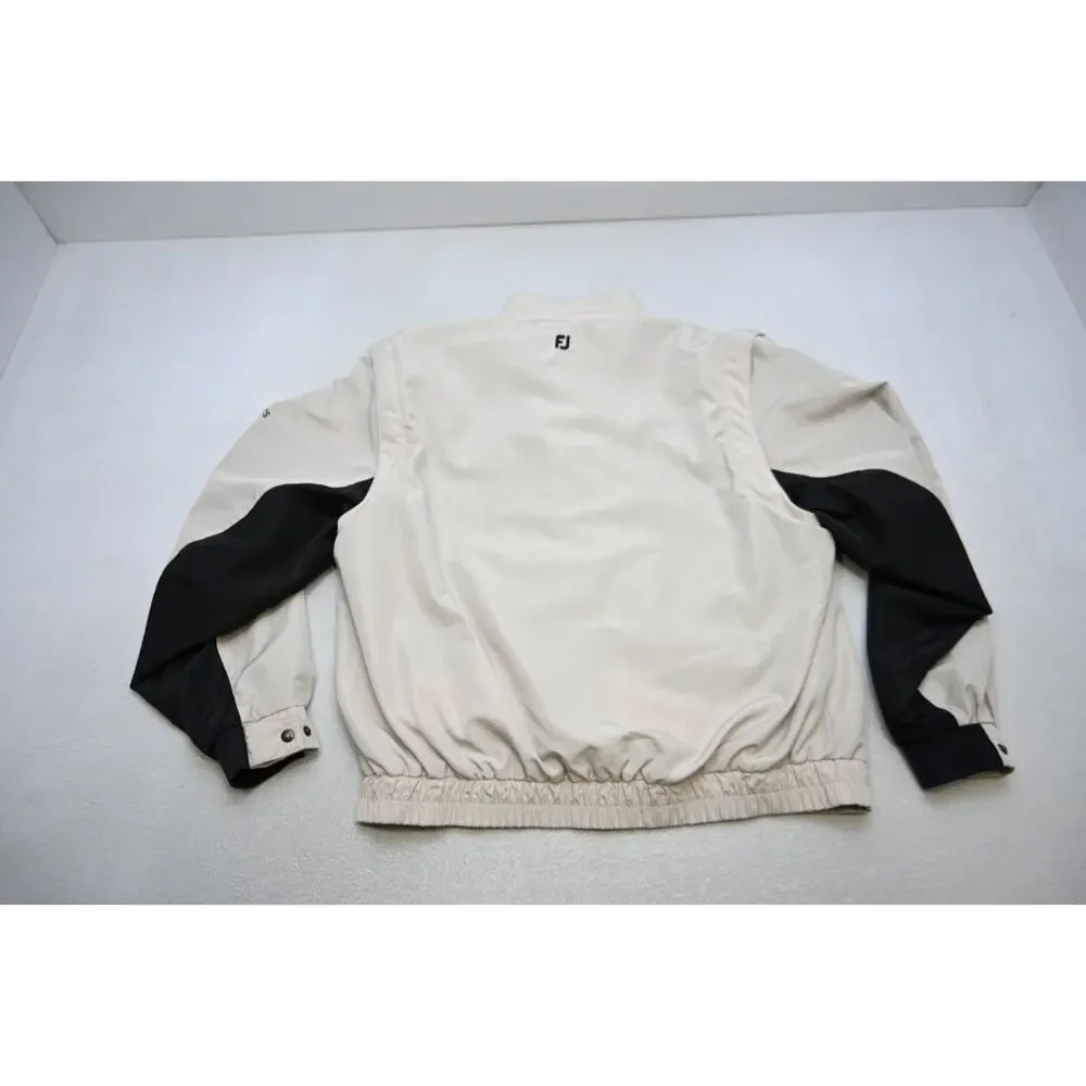 FootJoy DryJoys Golf Jacket Beige Full Zip Convertible Sleeve‎ Mens Size XL